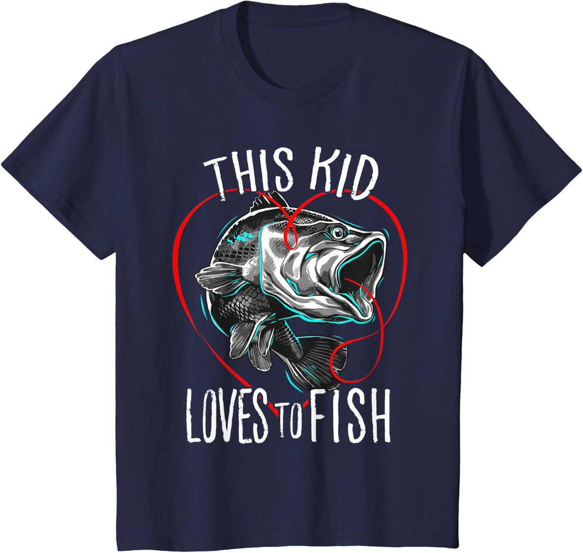 Kids Fishing Shirts Boys This Kid Loves to Fish T-Shirt - Navy Blue