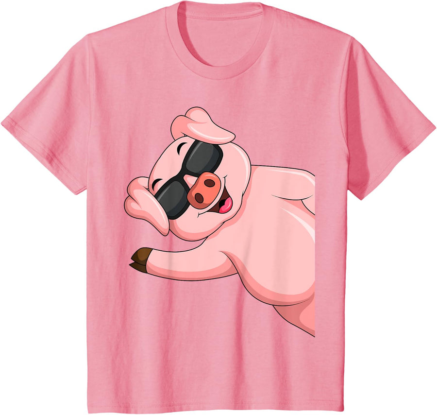 Pig Swine Women Boys Kids Girls T-Shirt - Pink