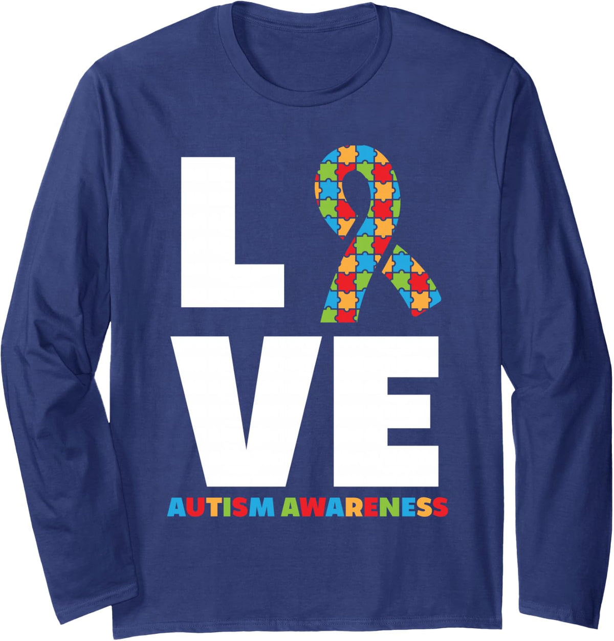 Autism Patience I Have Autism Gift Autistic Long Sleeve T-Shirt - Adult Unisex Navy Blue