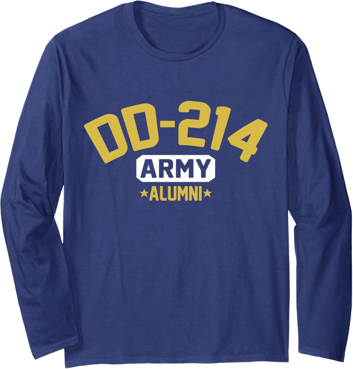 DD-214 US Army Alumni Vintage Long Sleeve T-Shirt - Adult Unisex Navy Blue