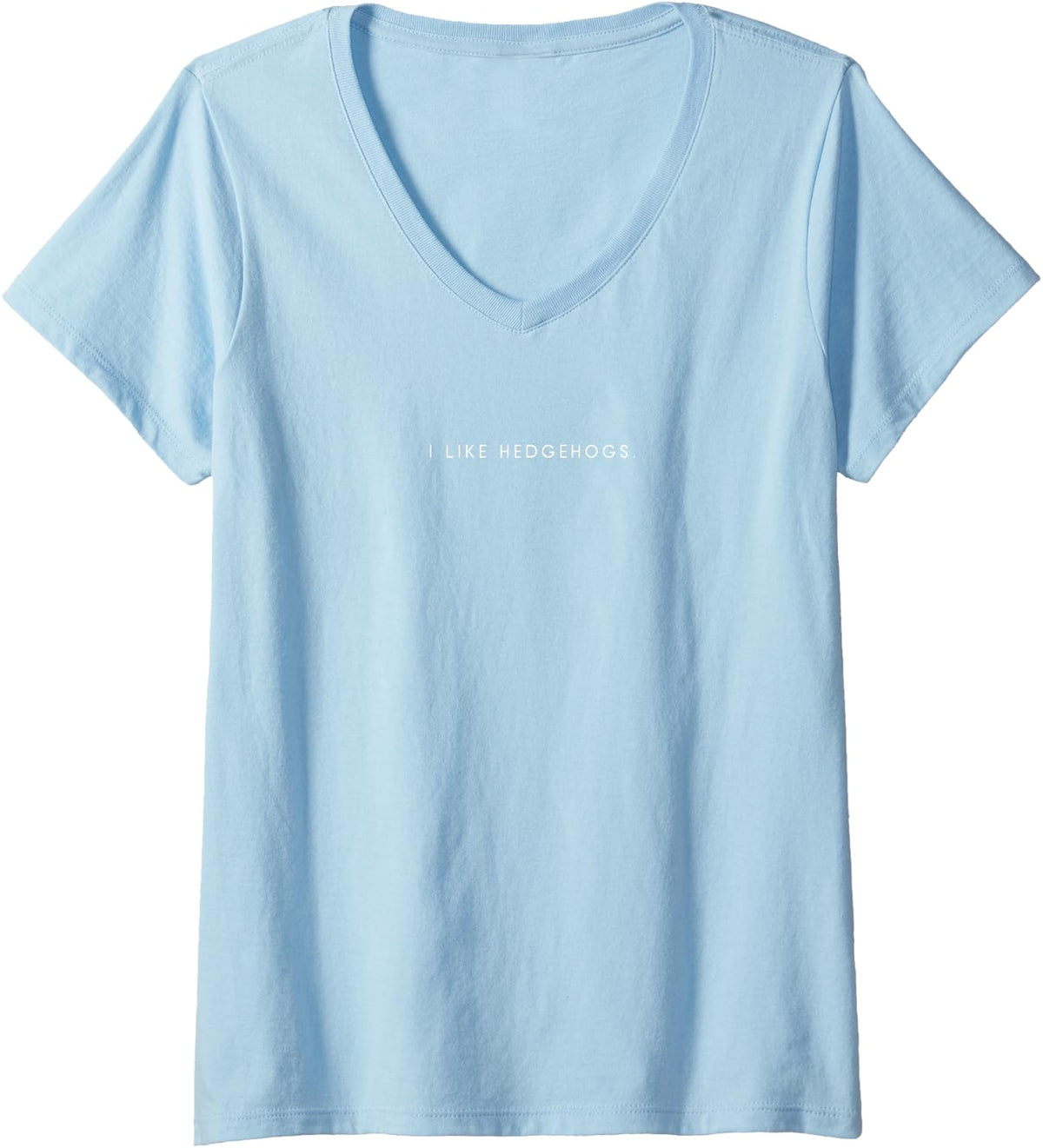 Women's I Like Hedgehogs Minimalist Funny Statement V-Neck T-Shirt - Baby Blue