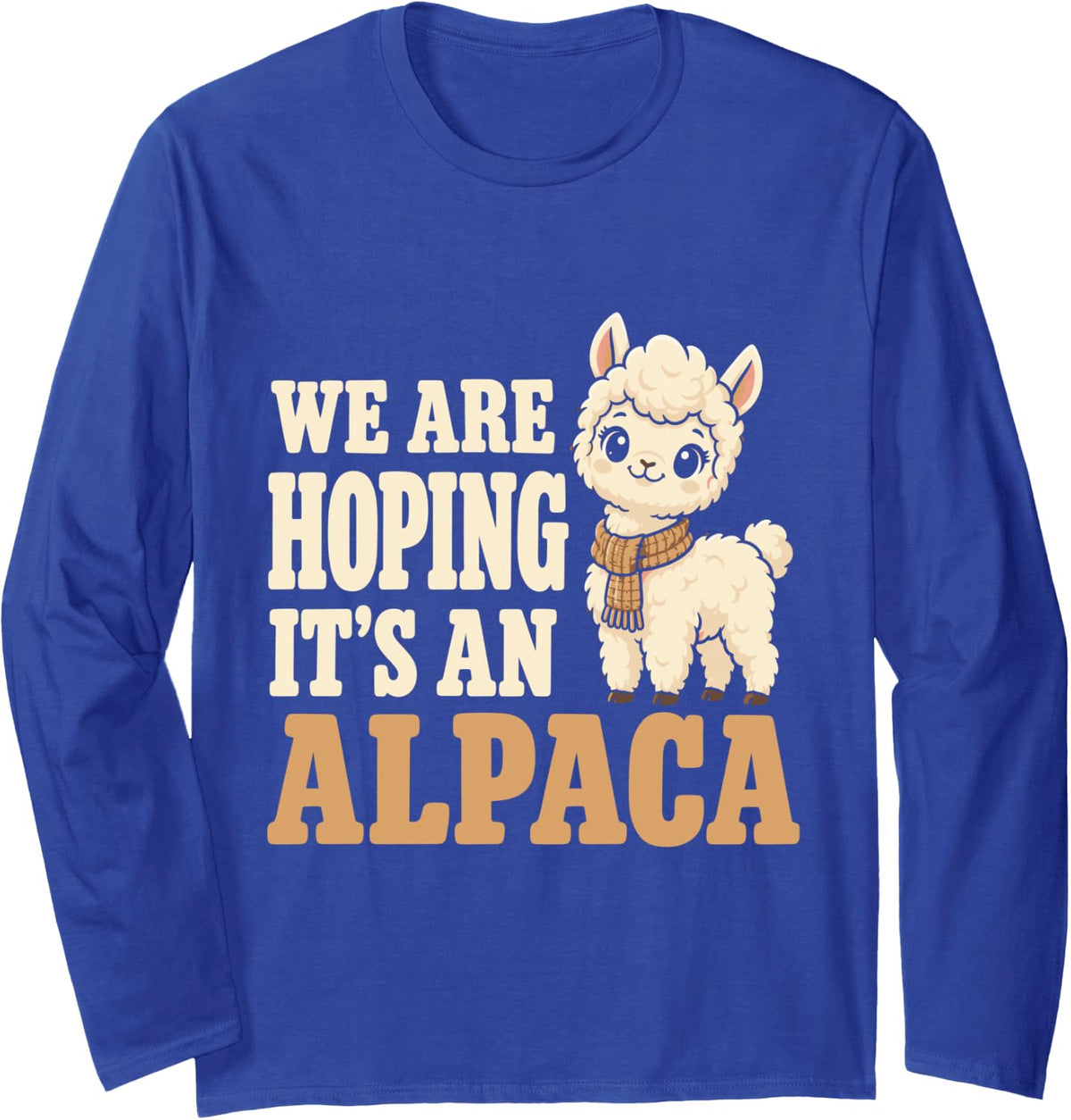Pregnancy Announcement - Alpaca Long Sleeve T-Shirt - Adult Unisex Royal Blue