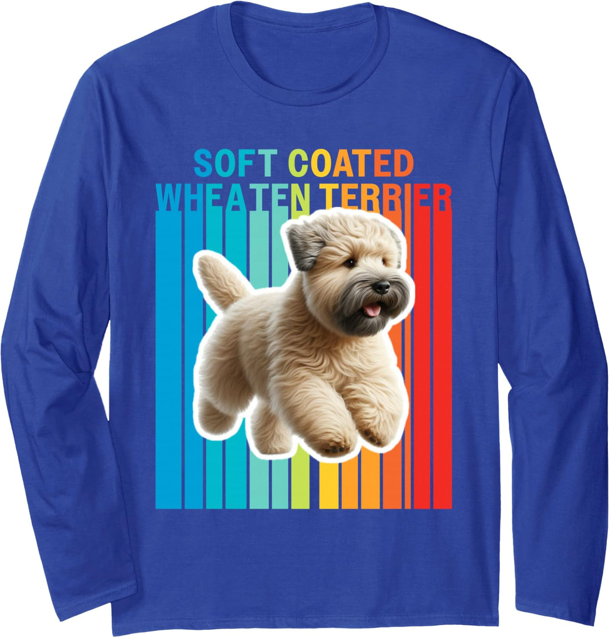 Colorful Soft Coated Wheaten Terrier Long Sleeve T-Shirt - Adult Unisex Royal Blue