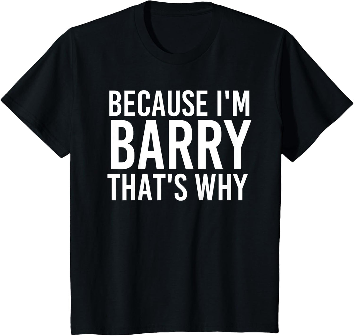BECAUSE I'M BARRY THAT'S WHY Fun Funny Gift Idea T-Shirt - Black