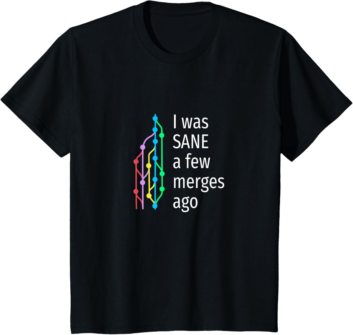 I was sane a few merges ago - funny git design for coder T-Shirt - Black