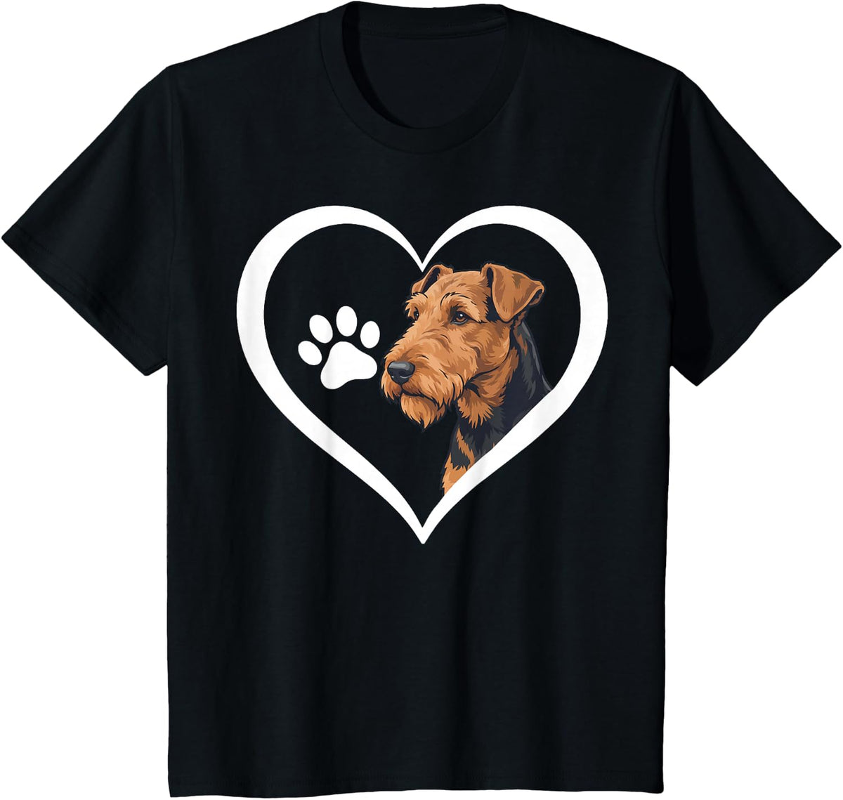 Lakeland Terrier Heart T-Shirt - Black