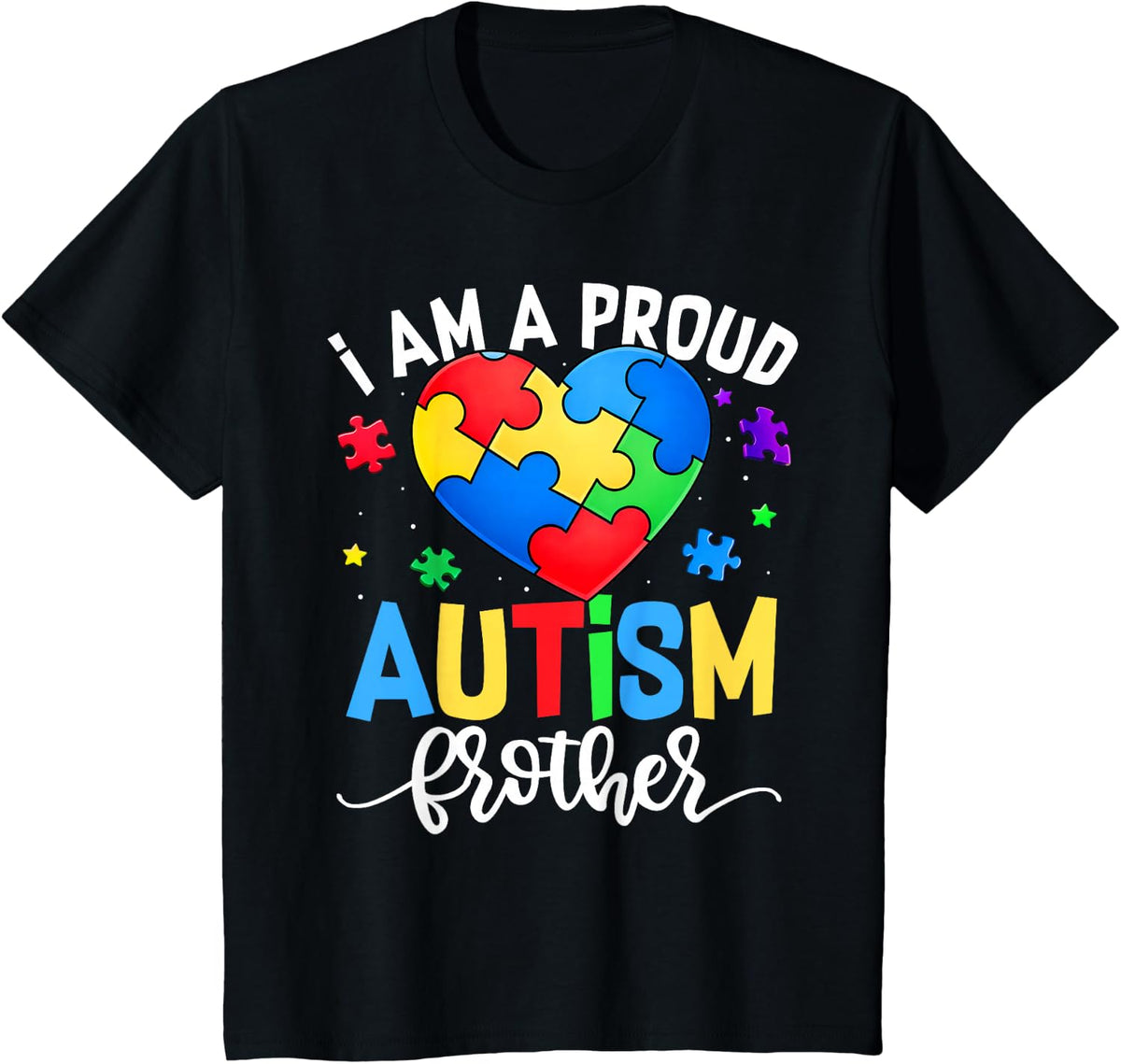 I'm A Proud Autism Brother Down Syndrome Awareness Men Boy T-Shirt - Black