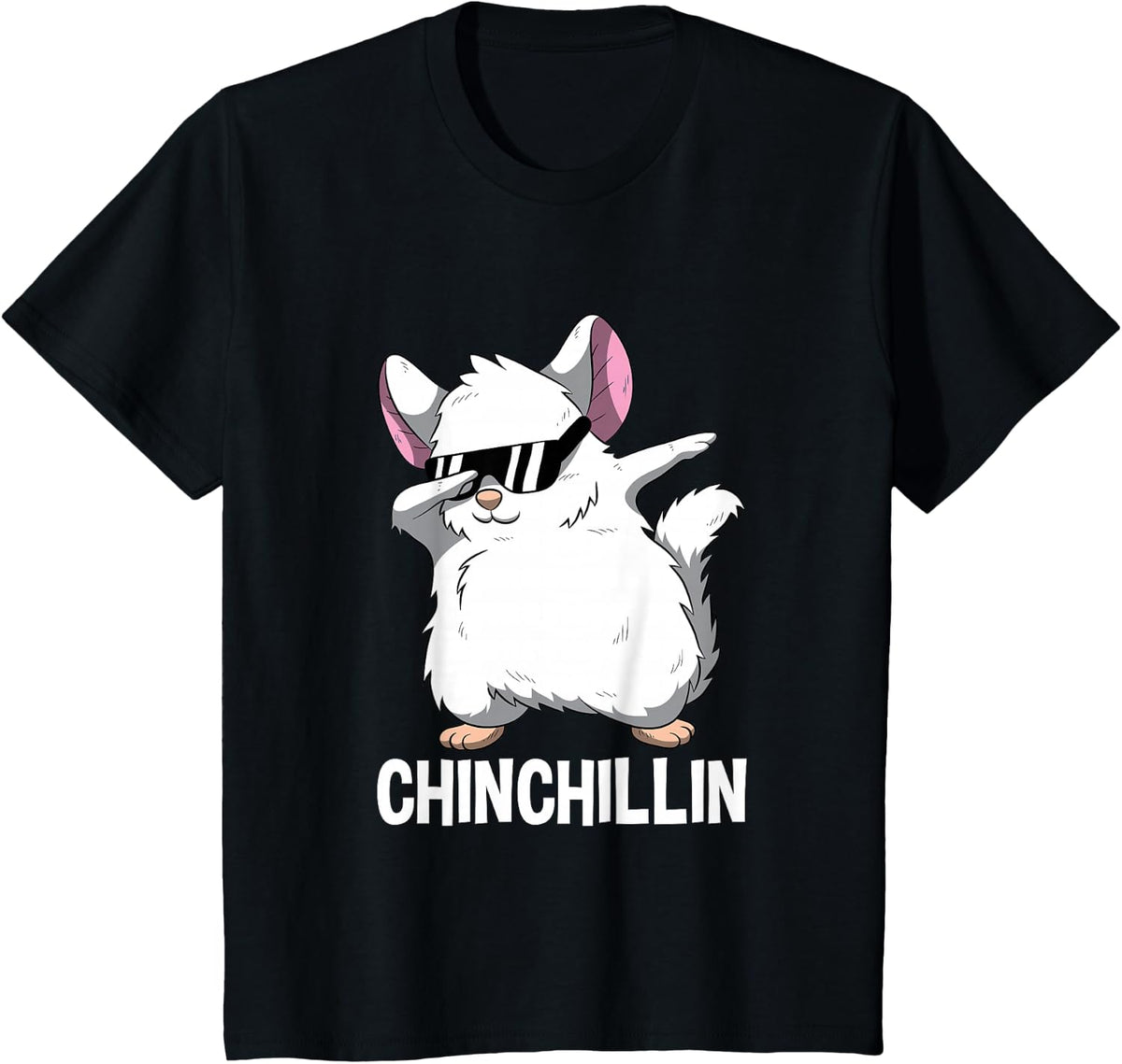 Dabbing Chinchillin T Shirt Chinchilla Cute Pet T-Shirt - Black