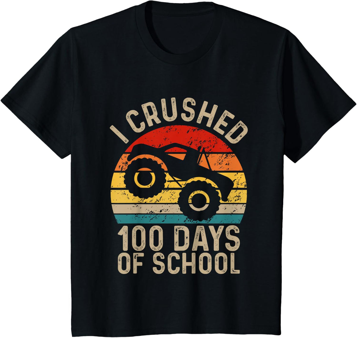 I Crushed 100 Days Of School Boys Kids 100th Day Of School T-Shirt - Black