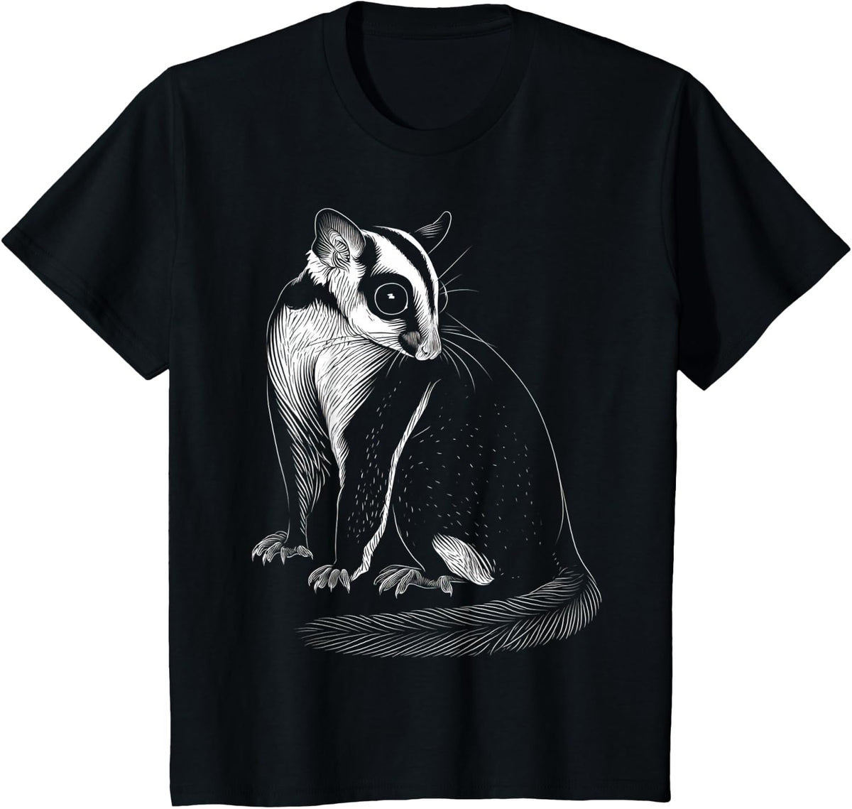 Cute Sugar Glider Art T-Shirt - Black