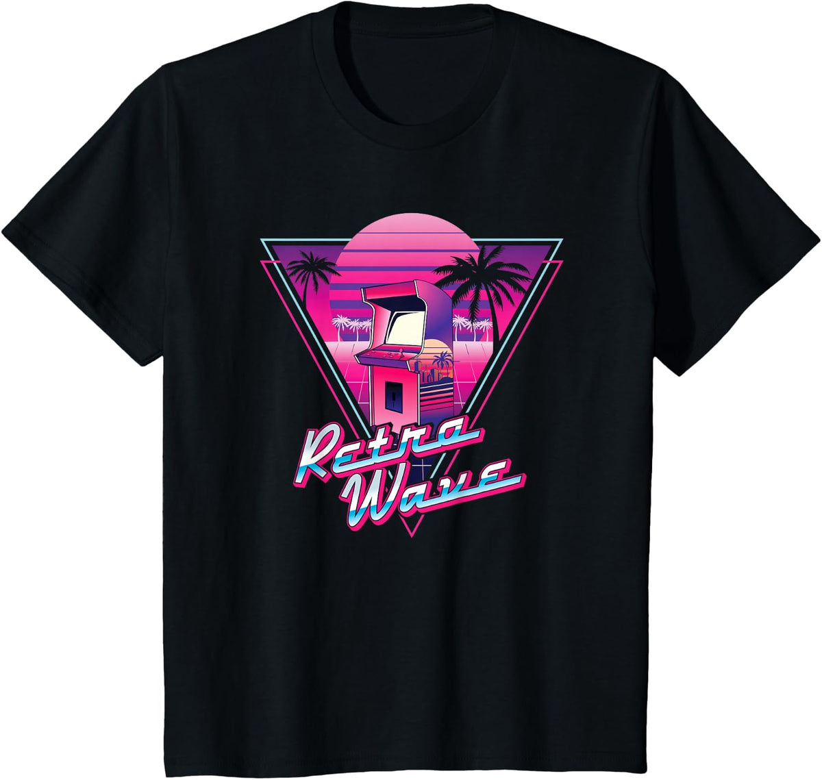 Vintage 80s Retrowave Synthwave Classic Video Game Arcades T-Shirt - Black