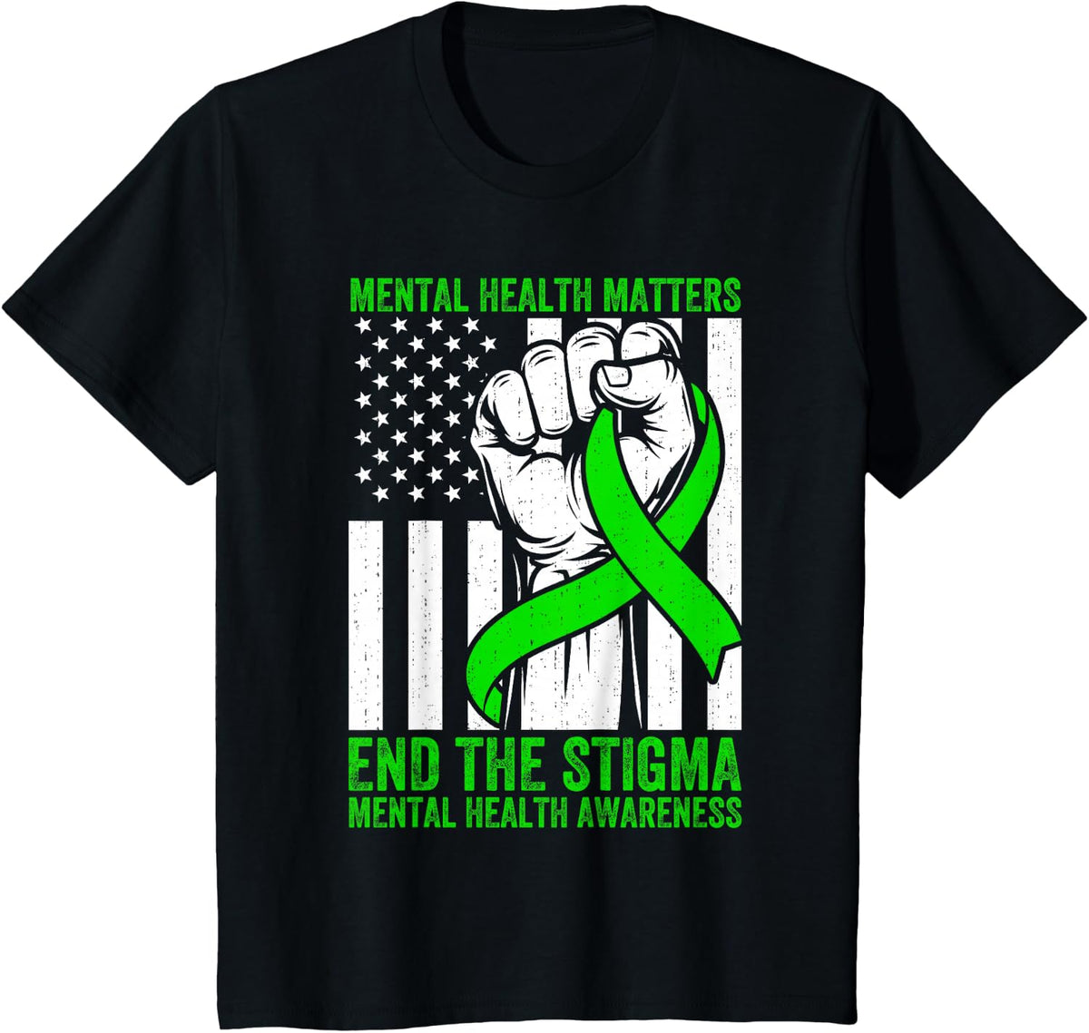 Mental Health Matters End The Stigma T-Shirt Mental Health Awareness Tee - Black