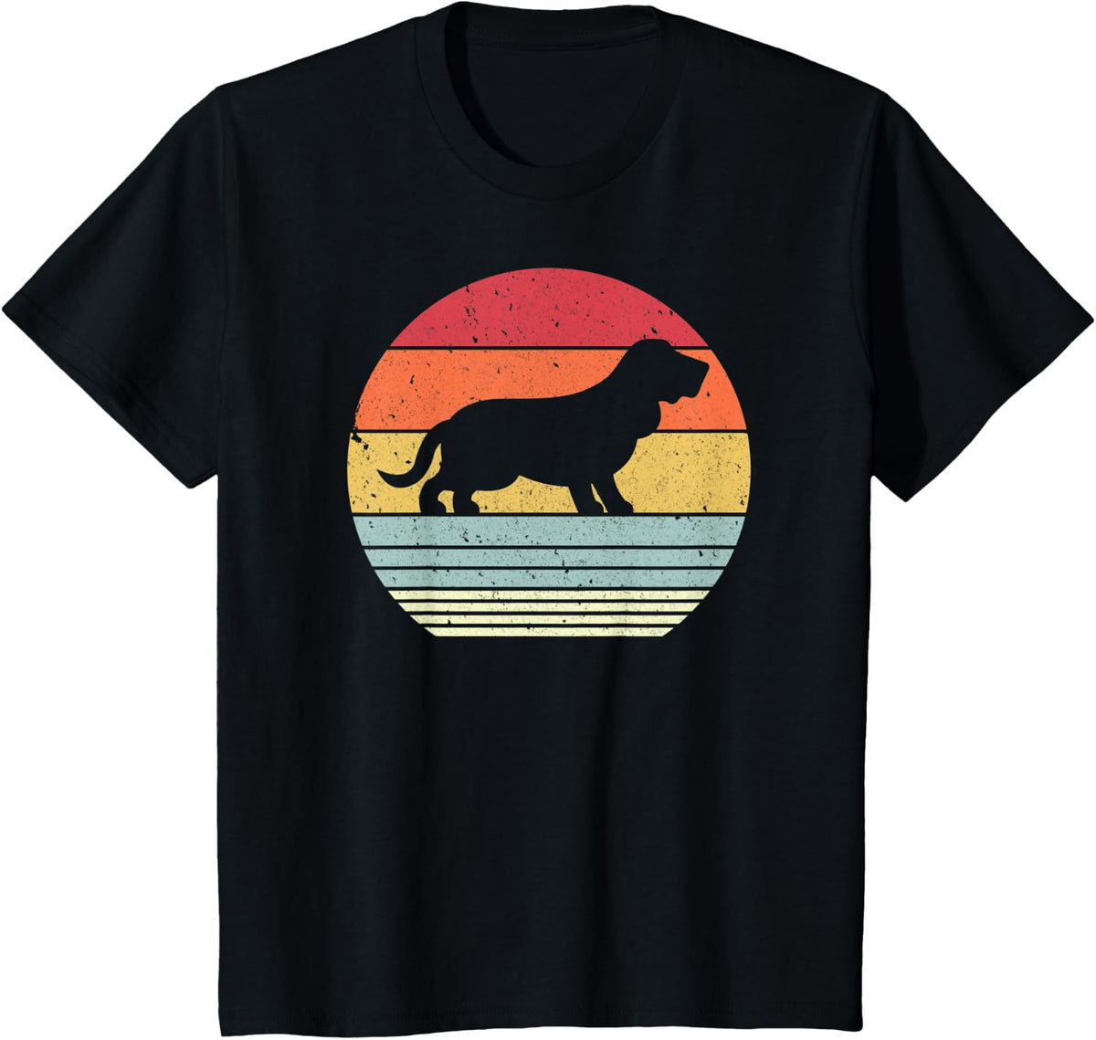 Basset Hound Shirt. Retro Style T-Shirt - Black