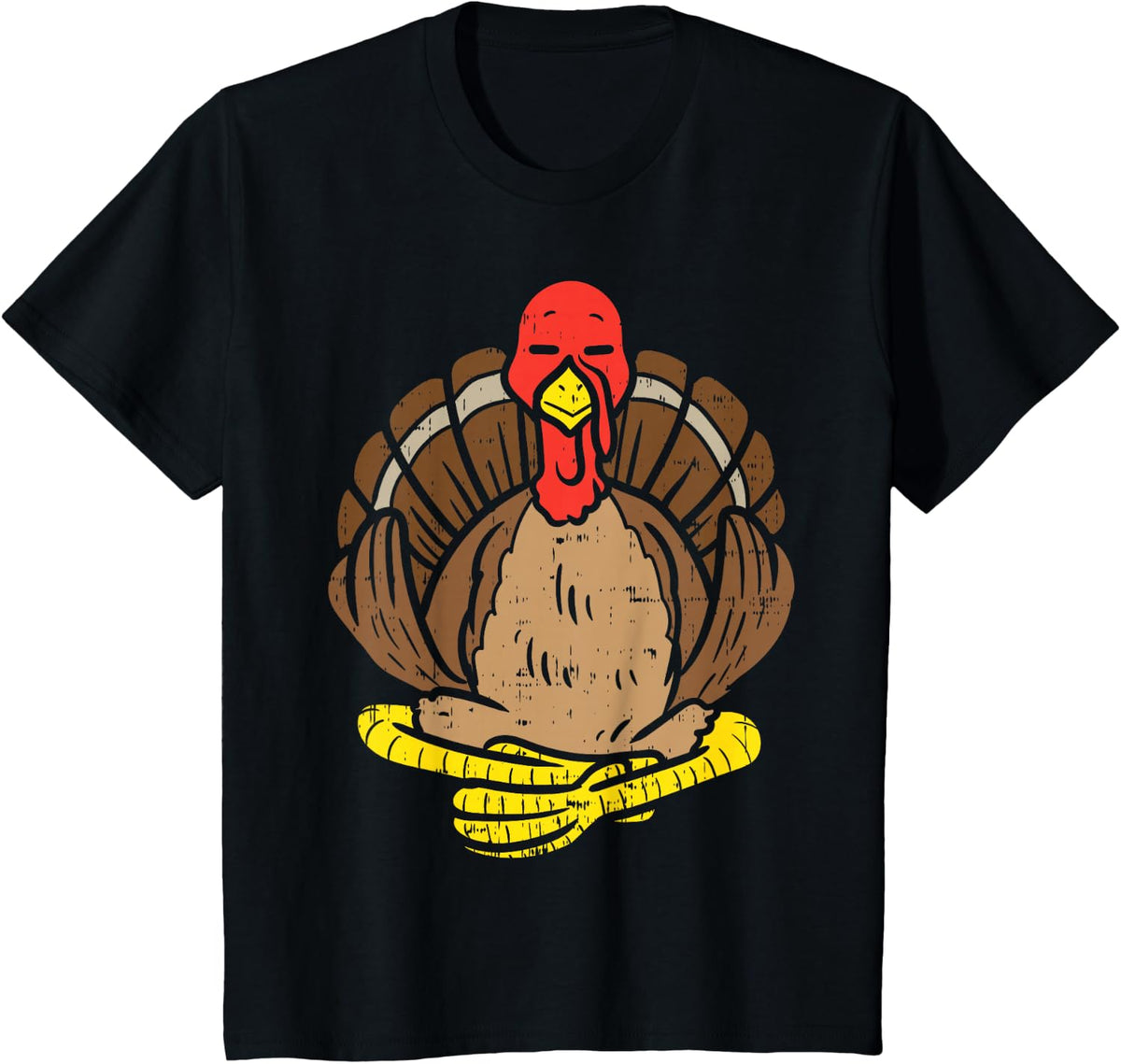 Lotus Pose Yoga Lover Turkey Yogi Funny Thanksgiving Gift T-Shirt - Black