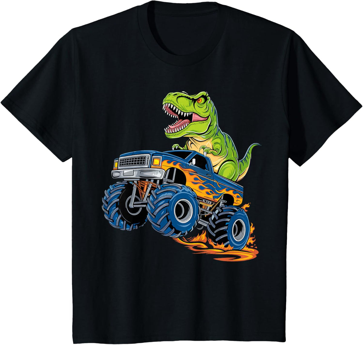 Monster Truck Dinosaur T-Shirt - Black
