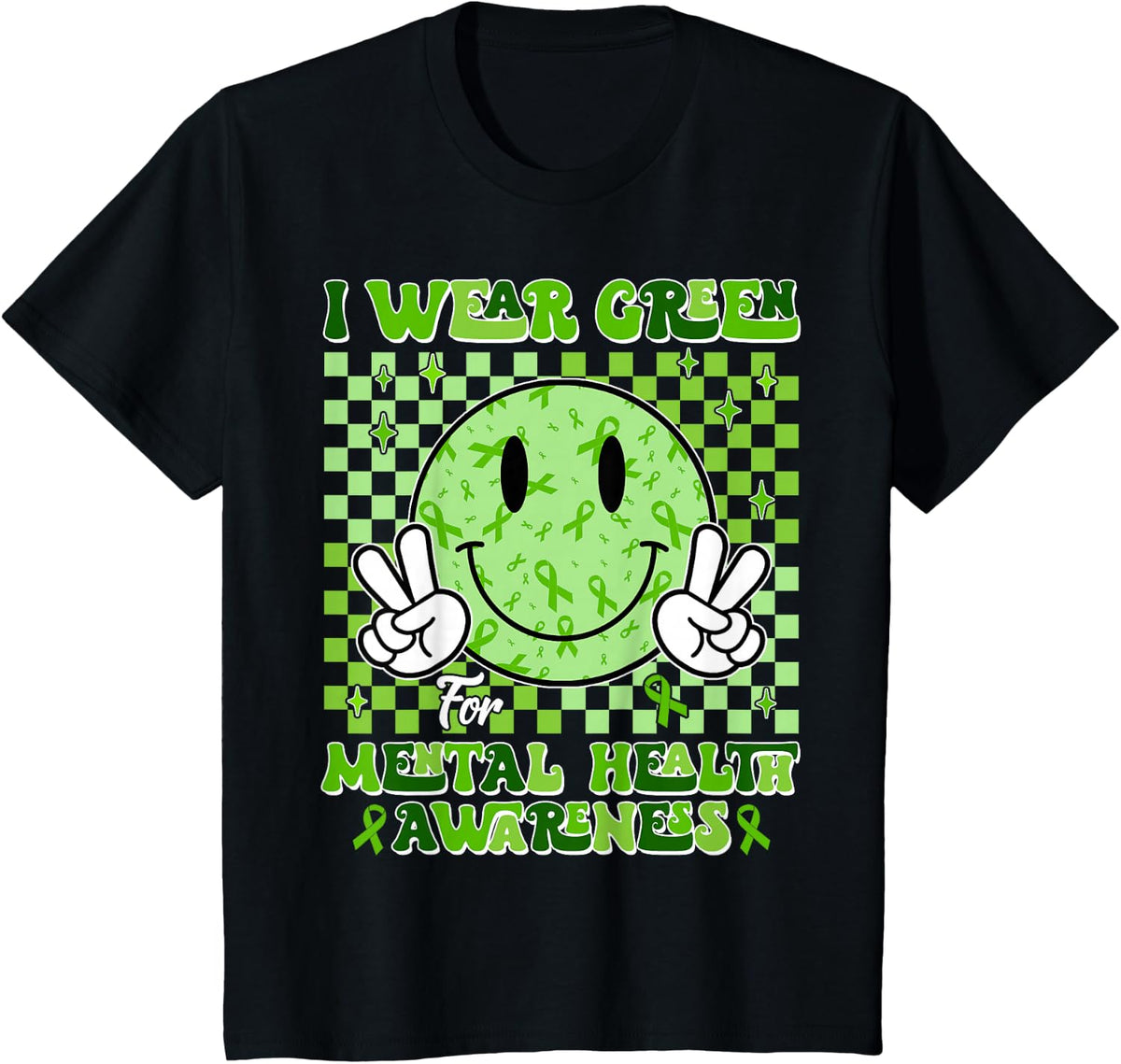 I Wear Light Green For Mental Health Awareness Men Women T-Shirt - Black
