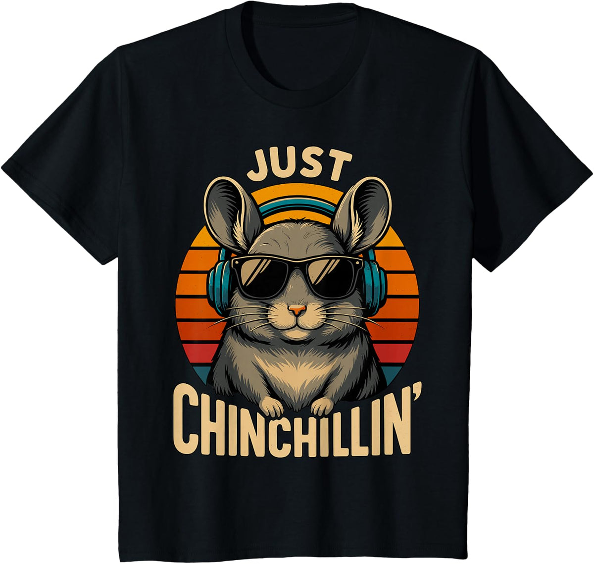 Funny Just Chinchillin Chinchilla T-Shirt Tee for Pet Lovers - Black