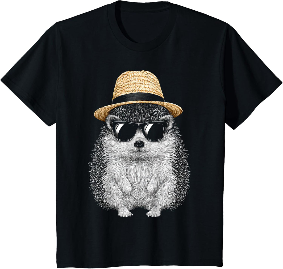 Hedgehog Lover Design T-Shirt - Black