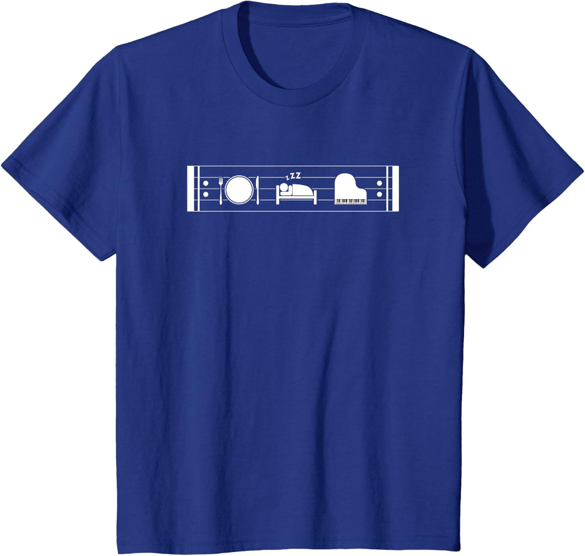Eat Sleep Piano Repeat - Funny Pianist T-Shirt - Royal Blue