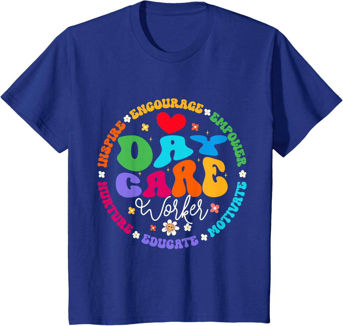 Groovy Daycare Worker Life After School Childcare Provider T-Shirt - Royal Blue