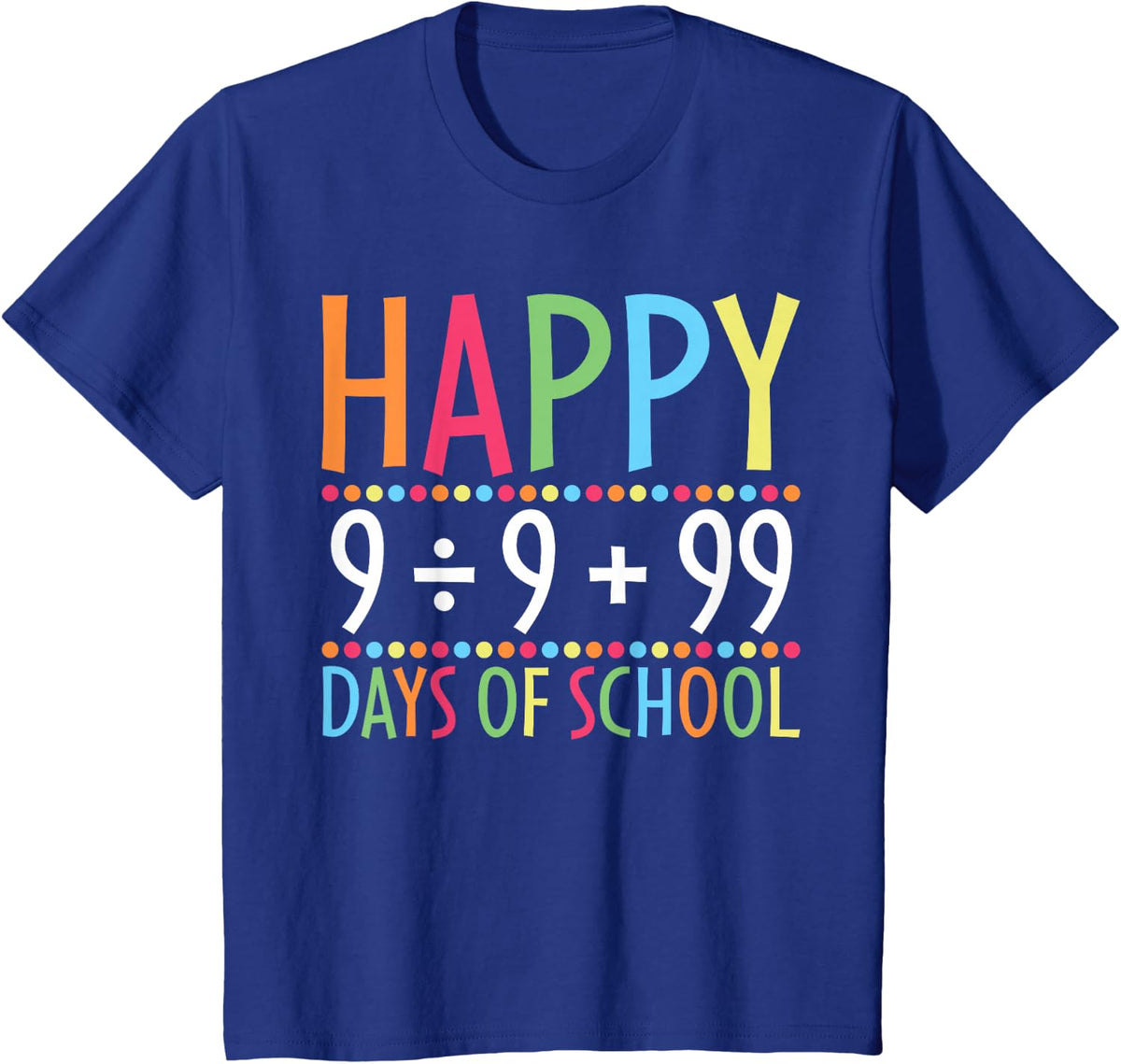 Math Formula 100 Days Of School Funny Math Teacher 100th Day T-Shirt - Royal Blue