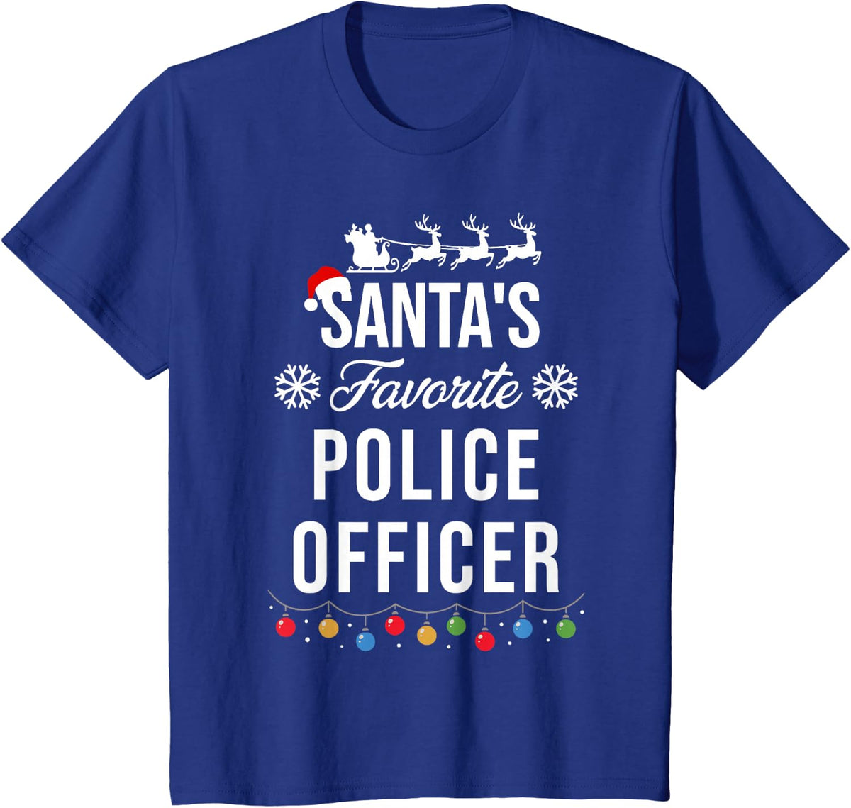 Santa's Favorite Police Officer Funny Christmas Xmas T-Shirt - Royal Blue