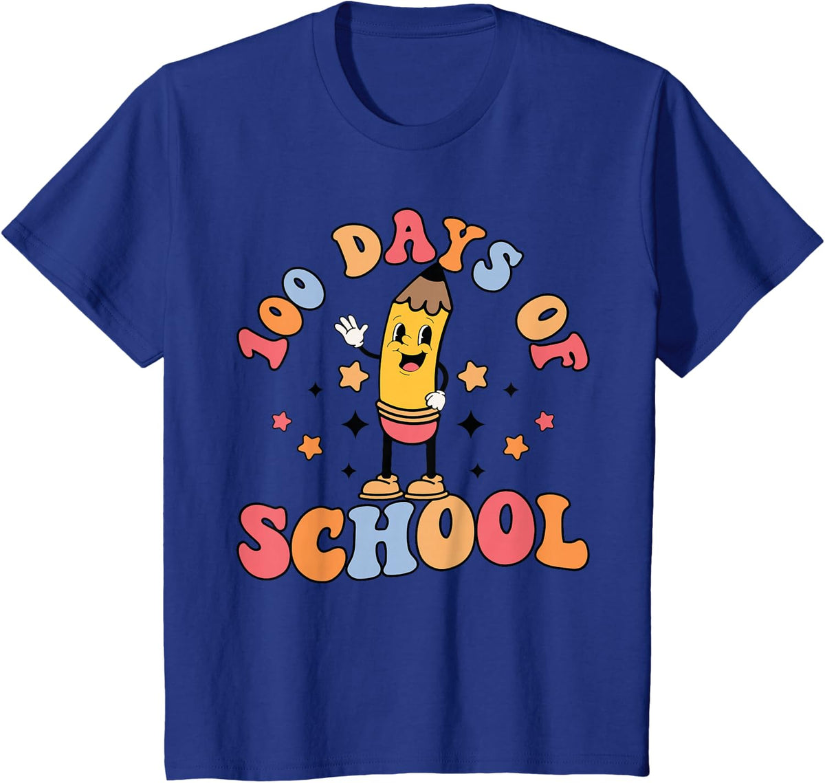 Retro 100 Days Of School Teachers Students 100th Day School T-Shirt - Royal Blue