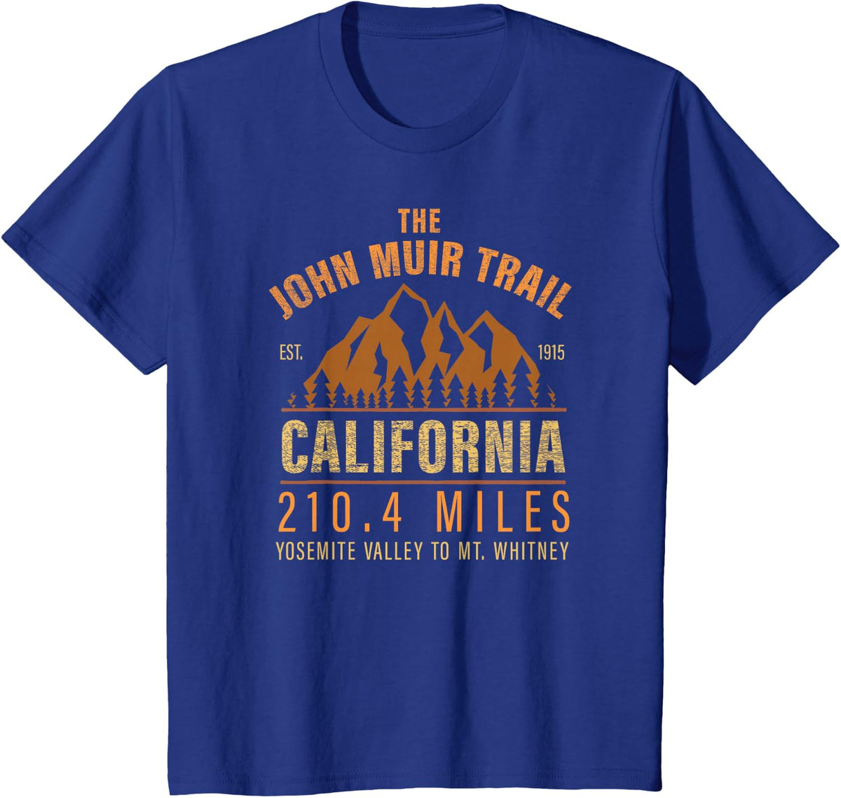 John Muir Trail California Backpacking T-Shirt T-Shirt - Royal Blue