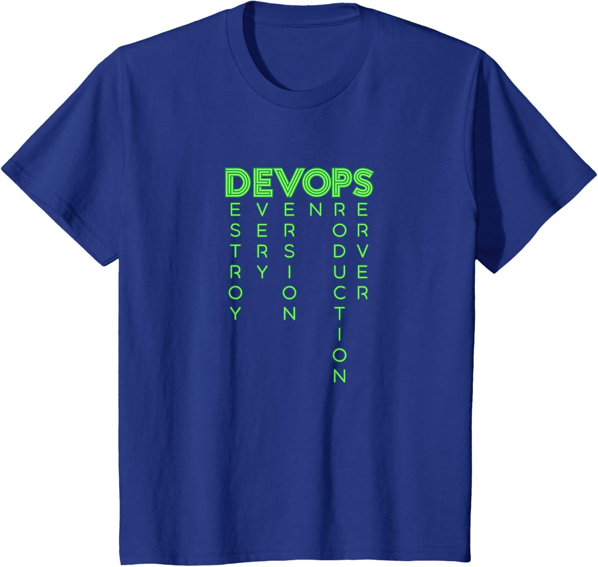 DevOps destroys any version on the production server T-Shirt - Royal Blue