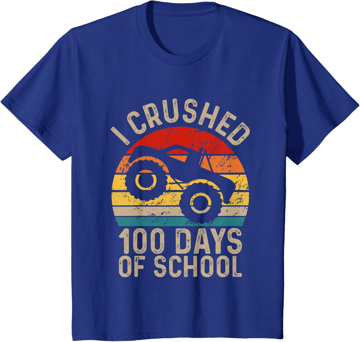I Crushed 100 Days Of School Boys Kids 100th Day Of School T-Shirt - Royal Blue