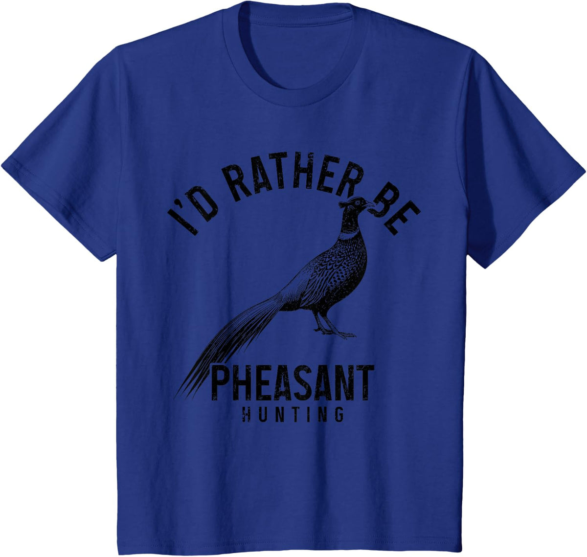 Pheasant Hunting Hunter Vintage T-Shirt - Royal Blue
