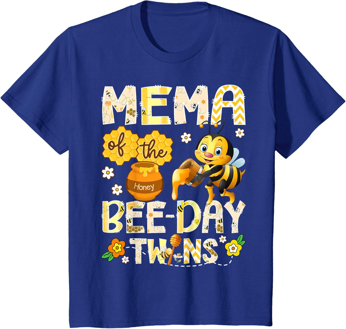 Mema of The Bee-Day Twins Funny Mema to Bee T-Shirt - Royal Blue