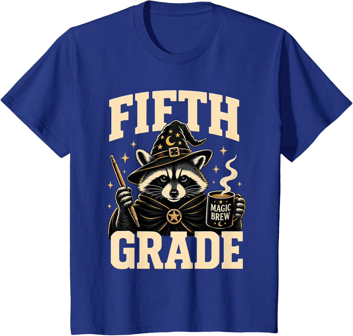 5th Grade Halloween Funny Raccoon Teacher Kids Fifth Grade T-Shirt - Royal Blue