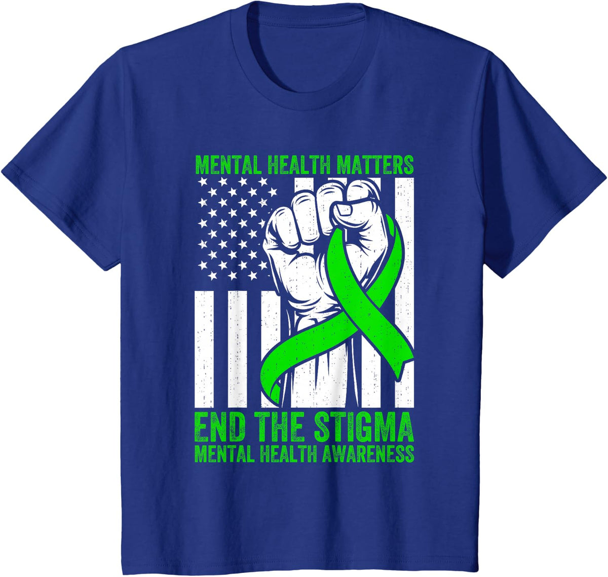 Mental Health Matters End The Stigma T-Shirt Mental Health Awareness Tee - Royal Blue