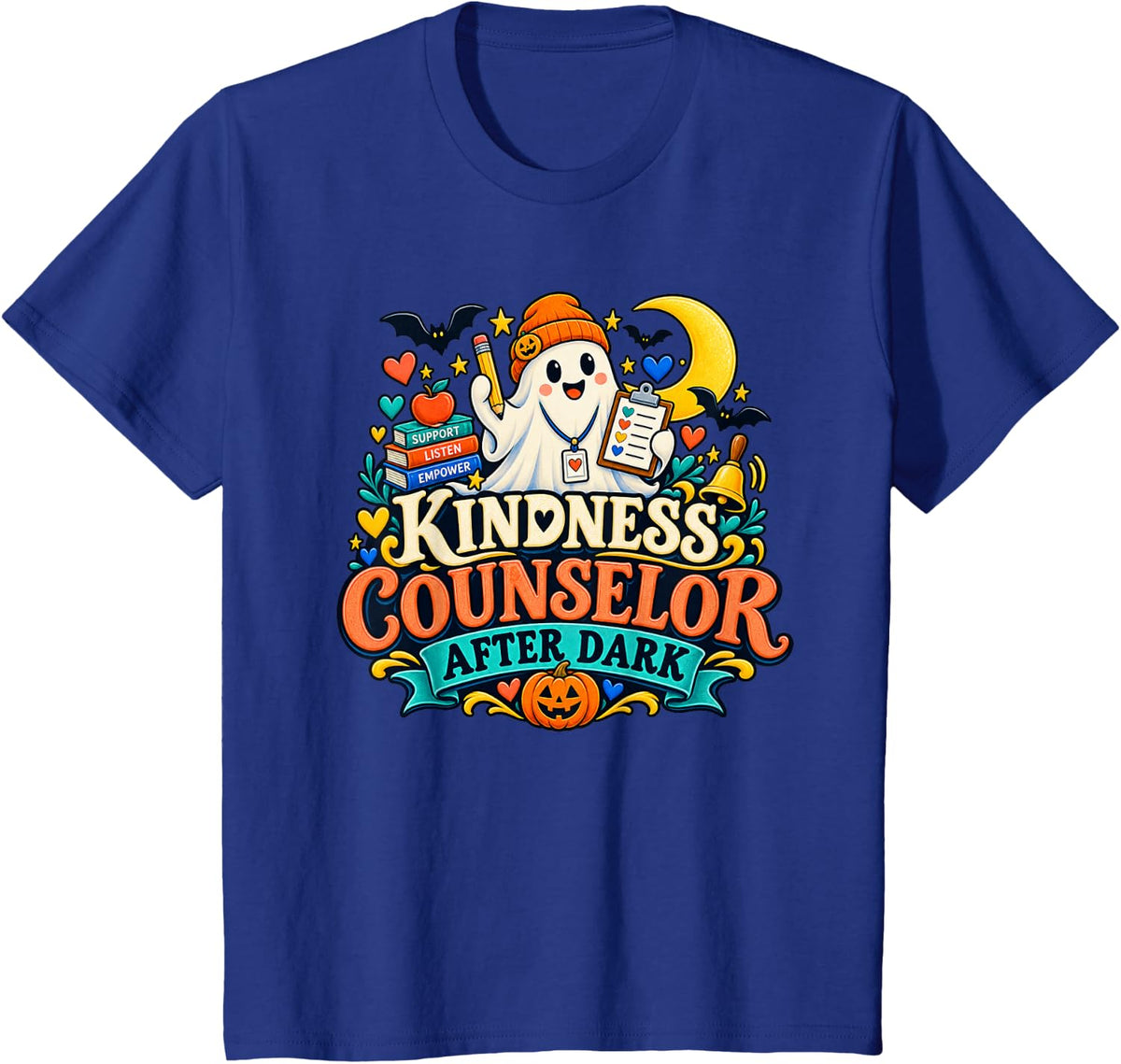 Kindness Counselor After Dark School Social Worker Halloween T-Shirt - Royal Blue