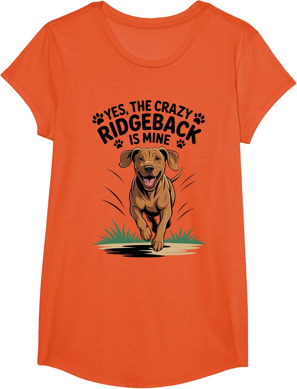 African Lion Dog Breed Funny Pet Cute Rhodesian Ridgeback T-Shirt - Girls Orange