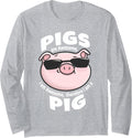 Pigs are Awesome, I am Awesome, Therefore I am a Pig Long Sleeve T-Shirt - Adult Unisex Heather Grey