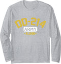 DD-214 US Army Alumni Vintage Long Sleeve T-Shirt - Adult Unisex Heather Grey