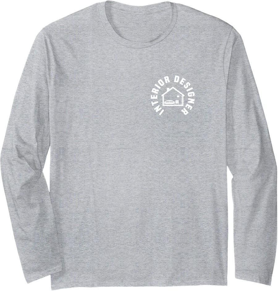 Interior Designer Pocket Outfit Home Stylist House Decor Long Sleeve T-Shirt - Adult Unisex Heather Grey