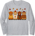 Scottish Highland Cow Fall Autumn Season Pumpkin Farm Animal Long Sleeve T-Shirt - Adult Unisex Heather Grey