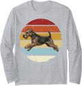 Lakeland Terrier Retro Airedale Terrier Long Sleeve T-Shirt - Adult Unisex Heather Grey
