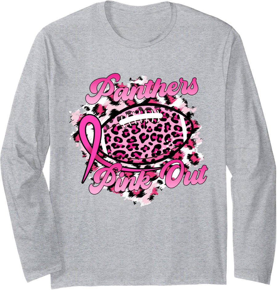 In October We Wear Pink Panthers Pink Out Long Sleeve T-Shirt - Adult Unisex Heather Grey