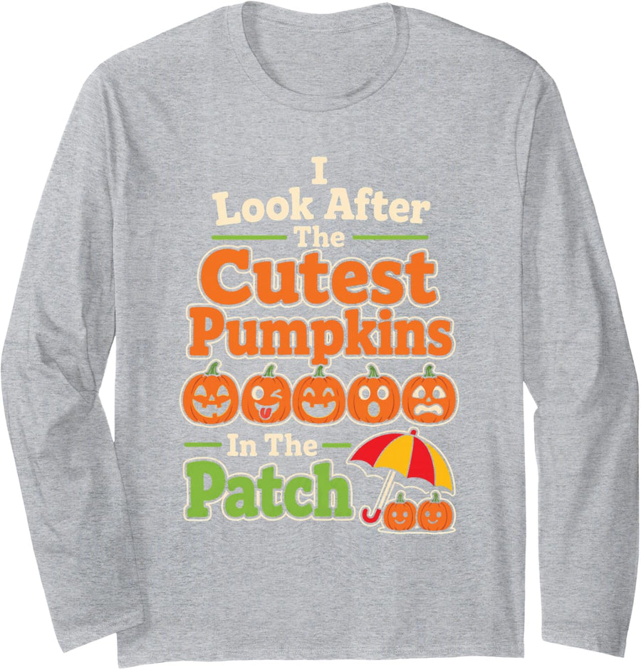 School Social Worker I Look After The Cutest Pumpkins Long Sleeve T-Shirt - Adult Unisex Heather Grey