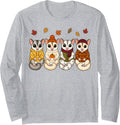Sugar Glider Fall Autumn Season Pumpkin Long Sleeve T-Shirt - Adult Unisex Heather Grey