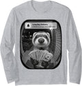 There is Motion At Your Front Door Meme Ferret Long Sleeve T-Shirt - Adult Unisex Heather Grey