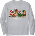 Merry Pitmas Funny Pitbull Dog Lover Christmas Festive Xmas Long Sleeve T-Shirt - Adult Unisex Heather Grey