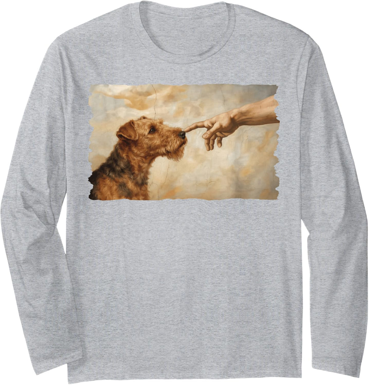 Lakeland Terrier The Creation Painting Long Sleeve T-Shirt - Adult Unisex Heather Grey
