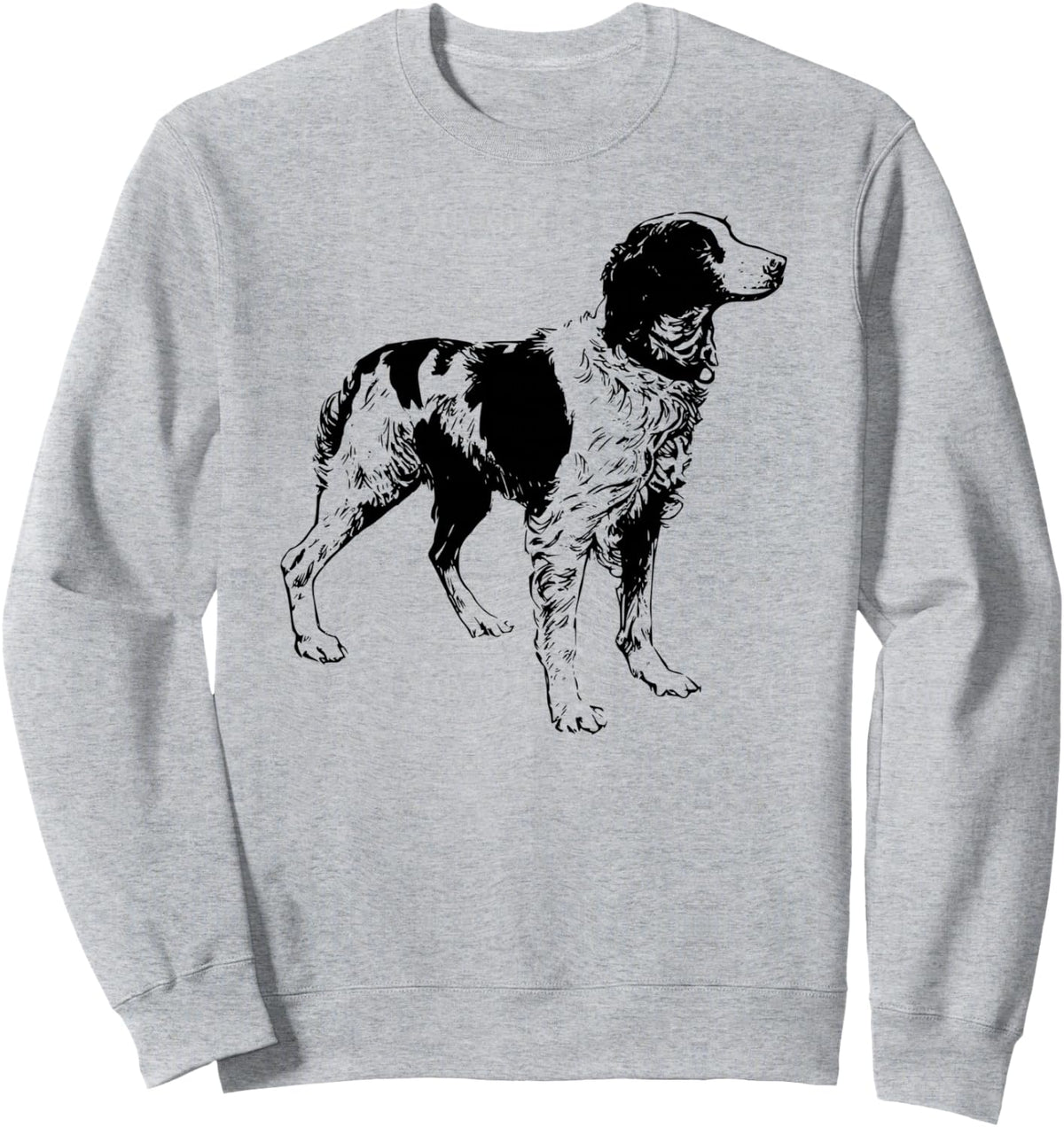 Brittany Spaniel Hunting Dog Sweatshirt - Adult Unisex Heather Grey