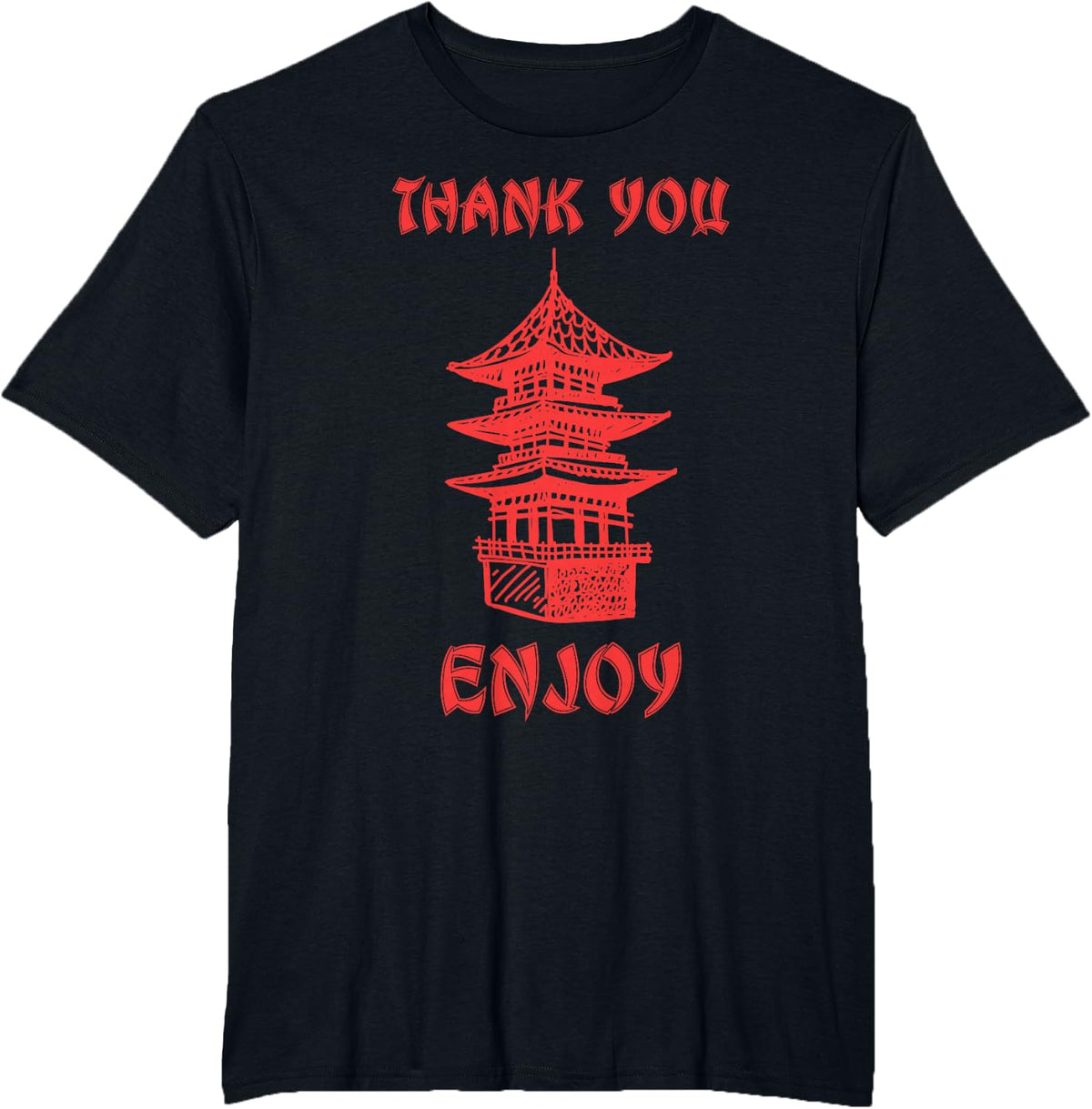 Chinese Takeout Food Thank You Box For Chef Asian Cuisine T-Shirt - Black