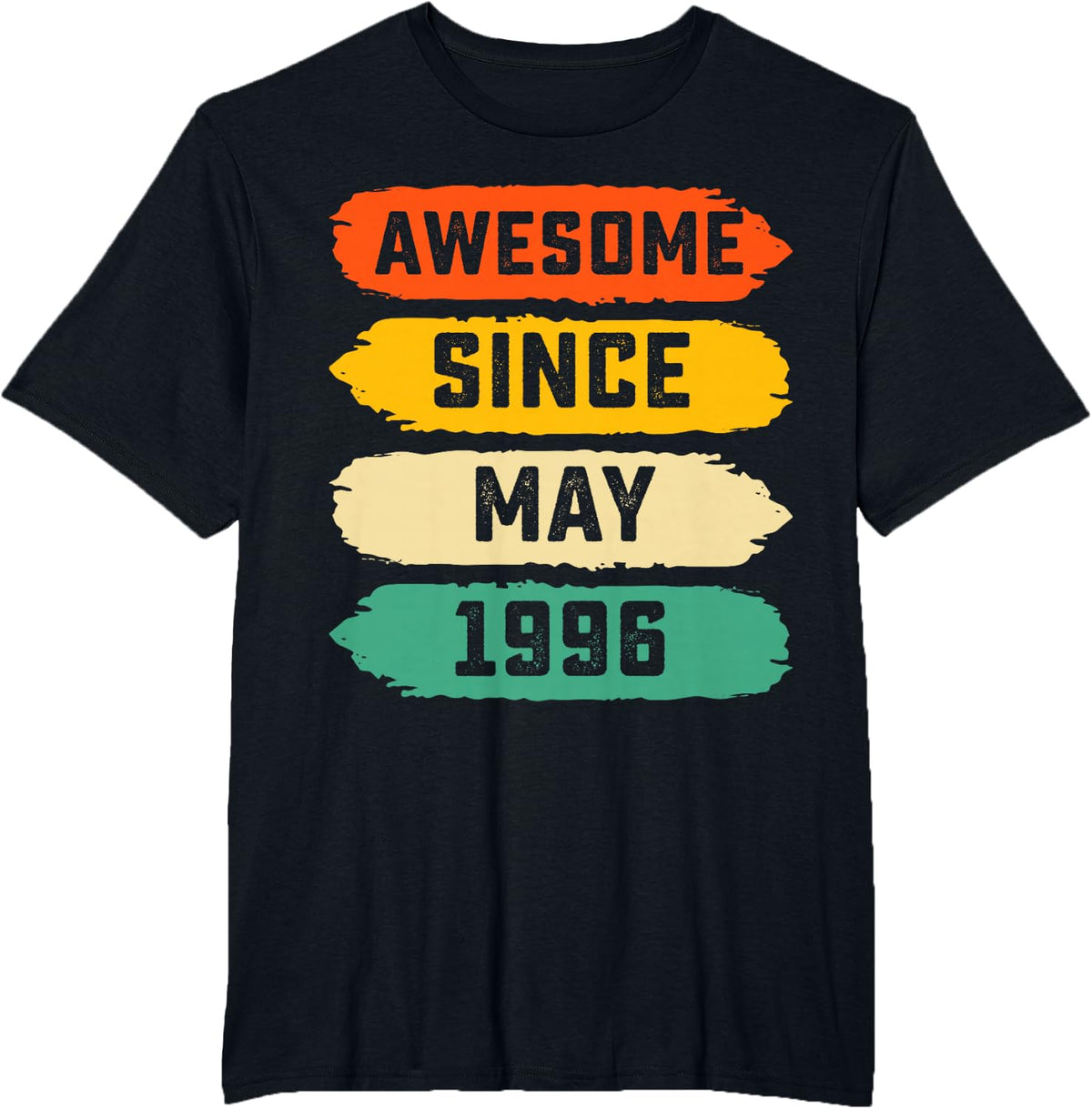 30th Birthday Gift Awesome Since May 1996 30 Years Old T-Shirt - Black